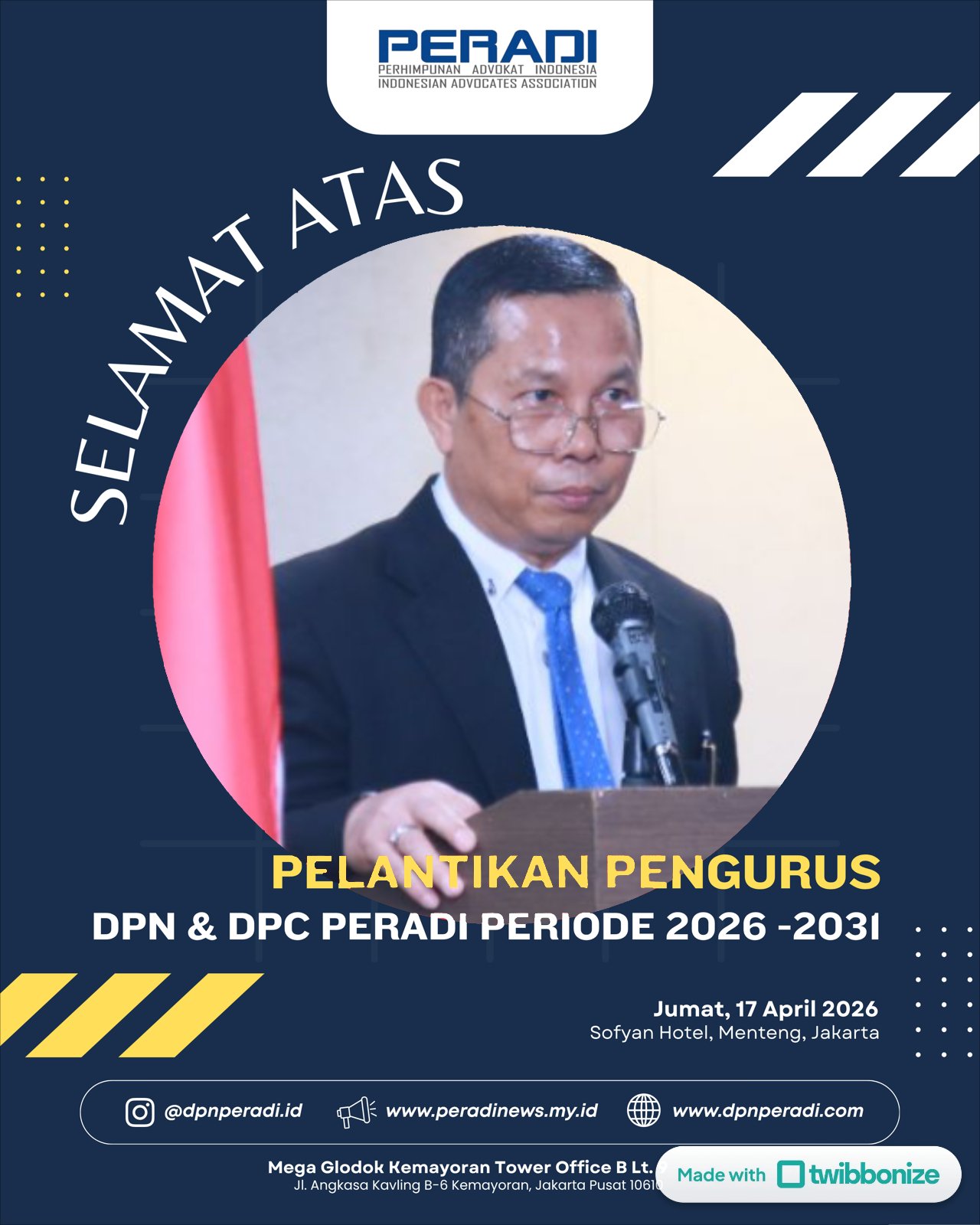 PENGUKUHAN KEPEMIMPINAN BARU: ROBERT SIMANGUNSONG, S.H., M.H. BERIKAN APRESIASI ATAS PELANTIKAN DR. IMAM HIDAYAT, S.H., M.H. SEBAGAI KETUA UMUM DPN PERADI PERIODE 2026-2031