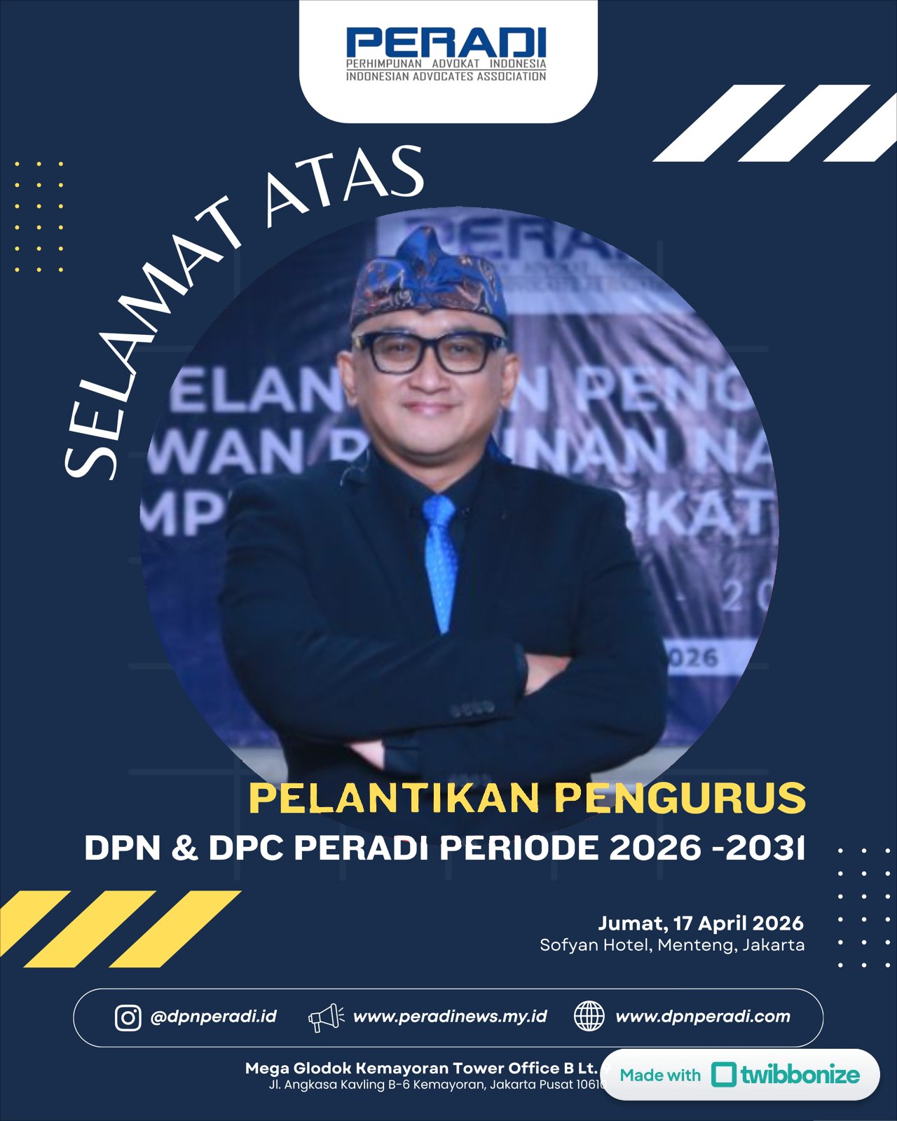 MOMENTUM KONSOLIDASI: H. YOVIE M. SANTOSA, S.H., M.SI BERIKAN PERNYATAAN ATAS PELANTIKAN DR. IMAM HIDAYAT, S.H., M.H. SEBAGAI KETUA UMUM DPN PERADI PERIODE 2026-2031