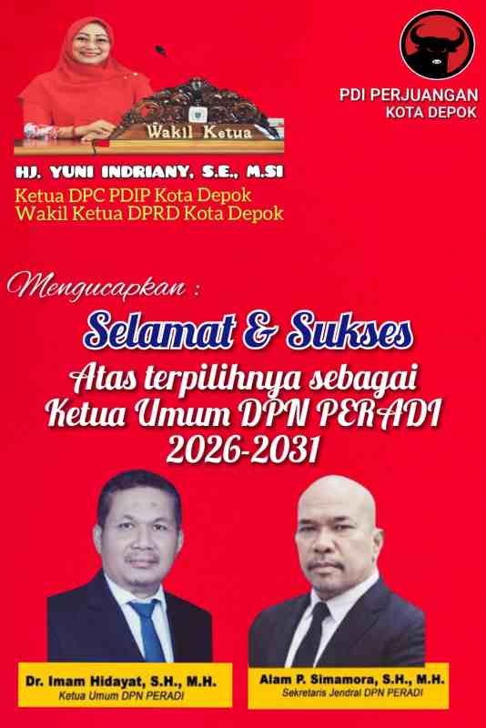 DUKUNGAN LUAS: HJ. YUNI INDRIANY, S.E., M.SI SAMPAIKAN SELAMAT ATAS TERPILIHNYA DR. IMAM HIDAYAT DAN ALAM P. SIMAMORA PIMPIN DPN PERADI PERIODE 2026-2031
