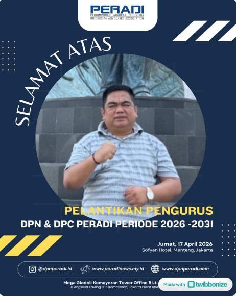 PENGUKUHAN KEPEMIMPINAN: ASSOC. PROF. DR. MUSA DARWIN PANE BERIKAN PERNYATAAN ATAS PELANTIKAN DR. IMAM HIDAYAT, S.H., M.H. SEBAGAI KETUA UMUM DPN PERADI PERIODE 2026-2031