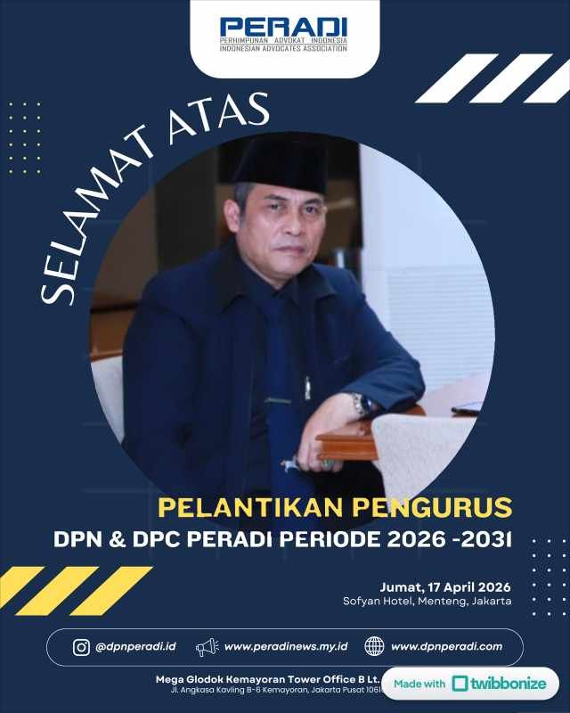 MOMENTUM STRATEGIS: DR. APPE HUTAURUK, S.H., M.H. SAMPAIKAN APRESIASI ATAS PELANTIKAN DR. IMAM HIDAYAT, S.H., M.H. SEBAGAI KETUA UMUM DPN PERADI PERIODE 2026-2031